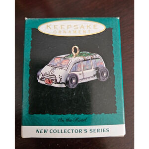 Vintage Hallmark Keepsake Miniature Christmas Ornament - On the Road - 1993